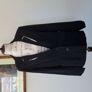 Lush, black blazer with cut out lapel.